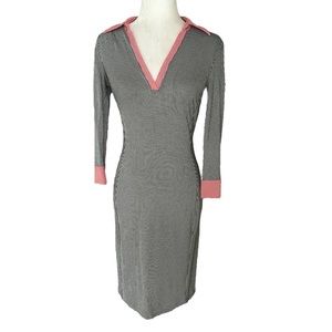 Diane Von Furstenberg Bruce Vintage Striped Collared Bodycon Sheath Midi Dress 2